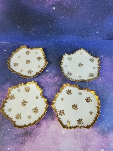 4 Maple Leaf Shaped Hand Painted Limoges 7" Plates Gold Decoration &Serving Bowl - Picture 1 of 10