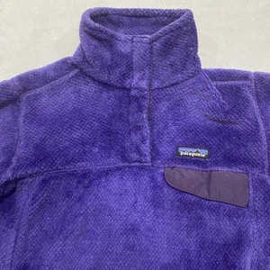 Patagonia Re-Tool Snap-T Fleece Women’s Pullover Medium Purple Outdoors Cozy - Picture 1 of 10