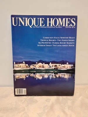 UNIQUE HOMES Magazine 1986 Vintage Luxury Real Estate Feb/Mar - Image 1 of 4