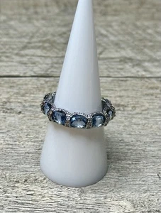 Bomb Party Ring “Beautiful Clarity” Size 9 Aquamarine CZ - Picture 1 of 4