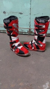 Vintage Axo Motocross MX Rc6 Boots 90s 8 US / 42 EU Black Red - Picture 1 of 8