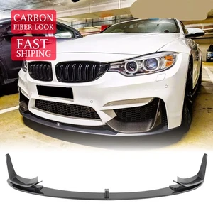 Front Bumper Lip Splitter Carbon Black Fits 15~20 BMW M3 F80 M4 F82 F83 MP Style - Picture 1 of 19