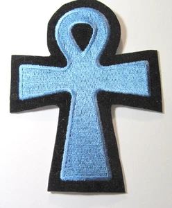 Toppa Ankh ricamata ferro cucito su simboli misticismo egizio fortuna antica - Foto 1 di 2