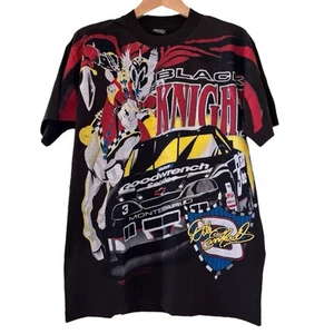 Vintage 90s Dale Earnhardt Sr. Black Knight AOP NASCAR shirt Size XL REPRINT - Bild 1 von 7