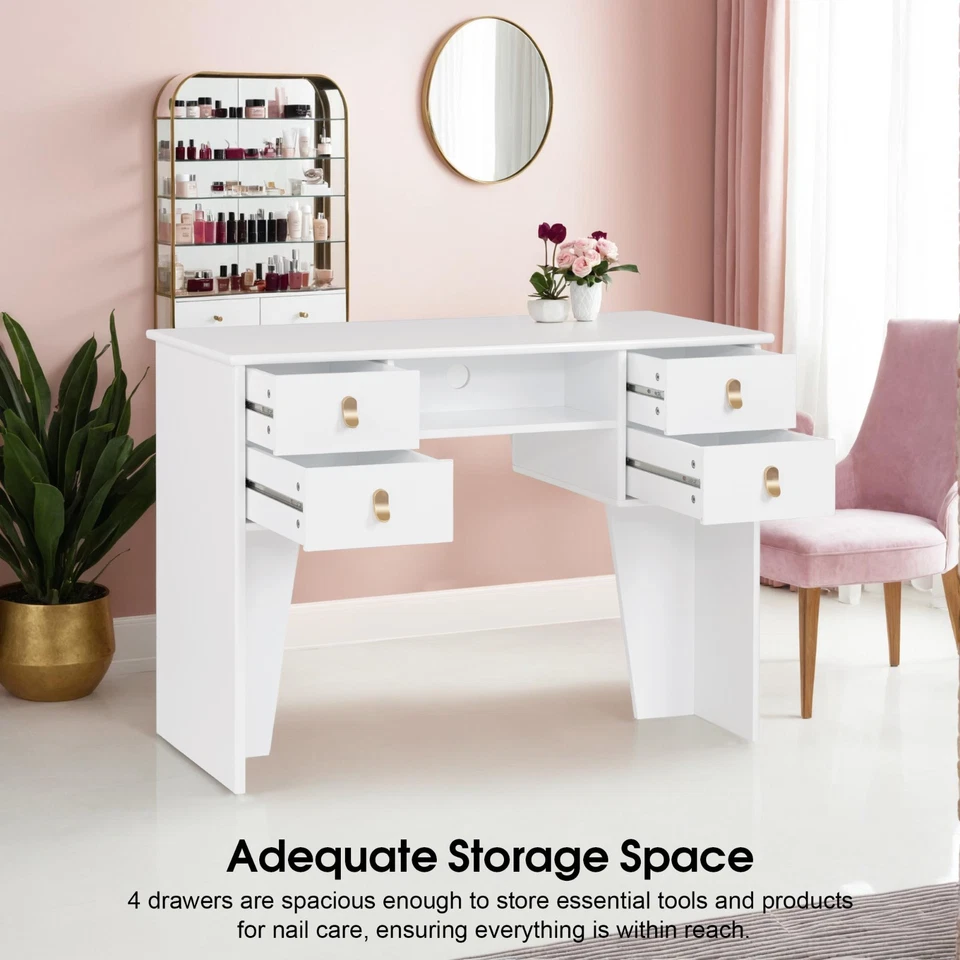 Modern Stroage Manicure Table for Nail Technician, Beauty Nail Tech Art Desk - Image 1 of 1