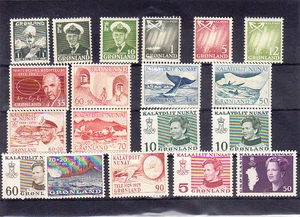 GREENLAND MNH lot of 19 different stamps . (P111) - Picture 1 of 1