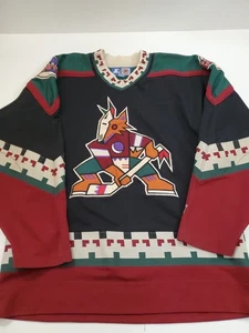 Starter Phoenix Coyotes Size Large Black Kachina Embroidered Hockey Jersey - Picture 1 of 11