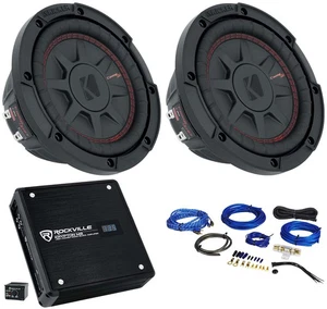 2 Kicker 48CWRT674 6,75" subwoofer auto basso 300w subwoofer + amplificatore mono + kit amplificatore - Foto 1 di 11