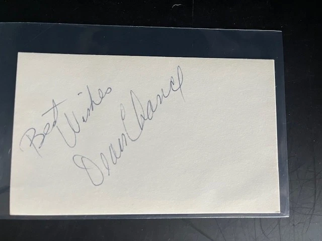 Dean Chance  signed 3x5  -Angels HOF - died 2015 - Image 1 of 1