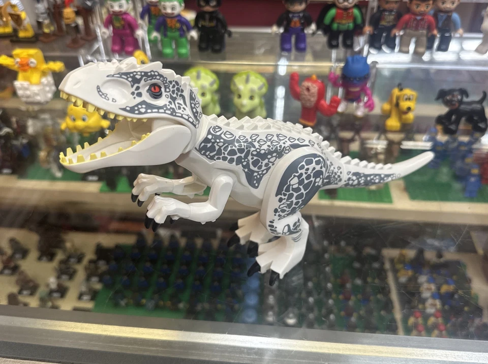 Jurassic World Indominus Rex White Dinosaur Custom Lego Figure New PAD Printed - Image 1 of 2