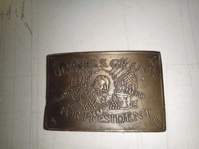 Vtg Lewis Buckles Chicago, Ulysses S. Grant American Hero, Belt Buckle, 3.75" - Image 1 of 2