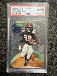 1998 Skybox E-X2001 Stardate Corey Dillon PSA 10 Gem Mint POP 3 - Picture 1 of 2