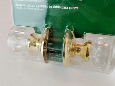 Juego de perillas y pestillos de puerta de vidrio y latón para casa de puerta #0205795 perillas de 2 pulgadas de diámetro Foto 1 de 4