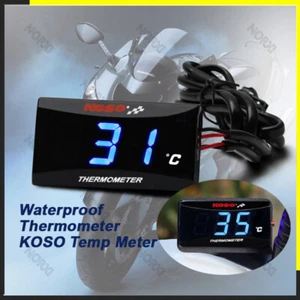 For KOSO Motorcycle Thermometer Meter Temp Temperature Digital Display Blue - Picture 1 of 9