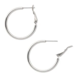 Sleek Surgical Stainless Steel 316L Silver 30mm Hypo Allergenic Hoop Earrings - Picture 1 of 1