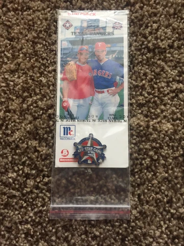 1995 All-Star Game Pin Texas Rangers Baseball Will Clark Ivan Rodriguez Cover