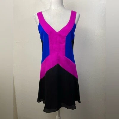 Vestido Jay Godfrey Mujer Talla 4 Seda Sin Mangas Mini Cóctel Boda Invitada Foto 1 de 4