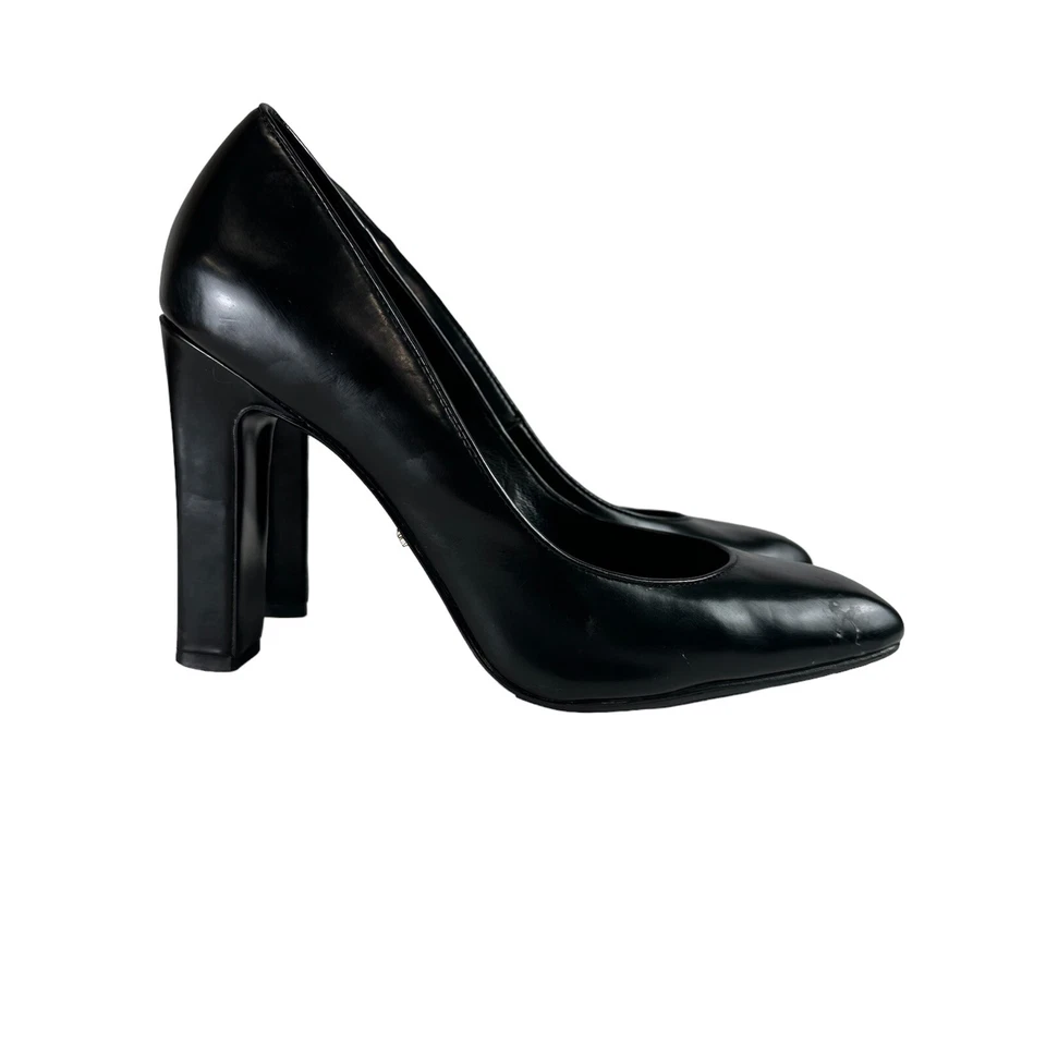 Massimo Dutti - Zapatos de salón Massimo Dutti de cuero negro con punta cuadrada - Talla 39 Foto 1 de 4