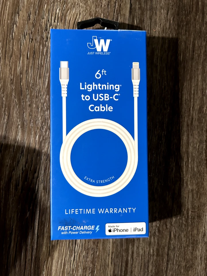 JUST WIRELESS  6FT Lighting To Usb-c Cable For iPhone - Image 1 of 1
