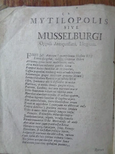 1700 A PANEGYRICK ON THE MOST ANTIENT TOWN OF MUSSELBURGH by WALTER DENNESTON ^ - Picture 1 of 10