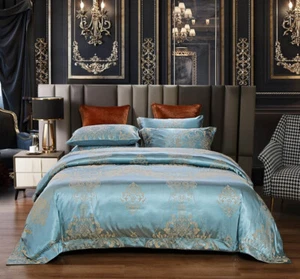 6 Pieces Luxury Jacquard King or Queen Size Duvet Cover Set-Lille by Dolce Mela - Picture 1 of 8