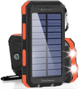 Solar Charger Solar Power Bank 20000mAh Waterproof Portable Travel BBQ Hiking - Picture 1 of 7