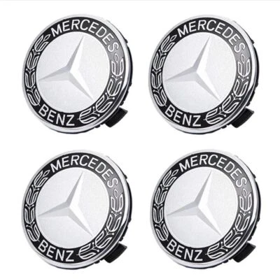 4Pcs Black FOR Alloy Wheel Centre Hub Caps 75mm Fit A B C E S M ML CLA GLA Class - Image 1 of 4