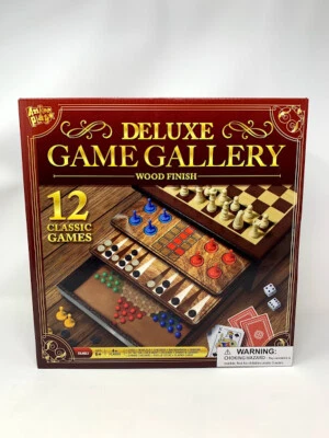 12 in 1 Wood Chess Board Deluxe Game Center Checkers Backgammon Card & More  - Image 1 of 4