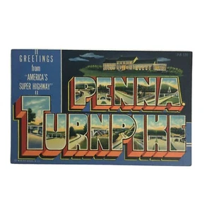 Vintage 1941 Postcard Penna. Pennsylvania Turnpike America's Super Highway Linen - Picture 1 of 2