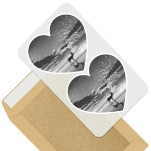 2 x Heart Stickers 7.5 cm - BW - Magical Deer Night Sky Fantasy #35965 - Photo 1/9