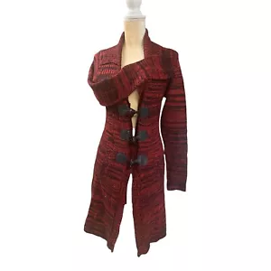 Bretagne schwarz Damen-Cardigan M rot schwarz marmoriert mittlerer Oberschenkel-Kippverschluss Neu ohne Etikett - Bild 1 von 7