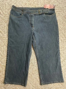 Jones Wear Jeans Women's Wide Leg Mid Rise Denim Capris sz 14, (34x22) - Picture 1 of 11