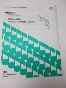 Georges Bizet Minuet from L'arlesienne E Flat Alto Saxophone & Piano Sheet Music - Picture 1 of 4