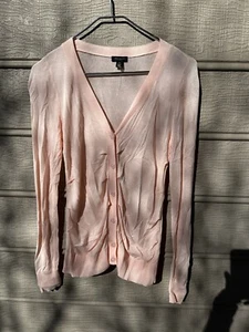 Cárdigan Ann Taylor Loft Suéter Mujer XS Rosa Tejido Mangas Largas Botones Frontal - Imagen 1 de 2