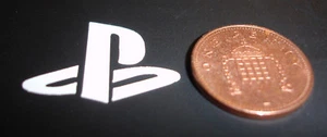 3x (Tiny) Playstation contour cut vinyl sticker / decal - White - 25mm - Picture 1 of 1