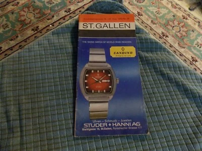 1972 ST. GALLEN SWITZERLAND Travel Map Business Directory CANDINO WATCH AD ! - Image 1 of 4