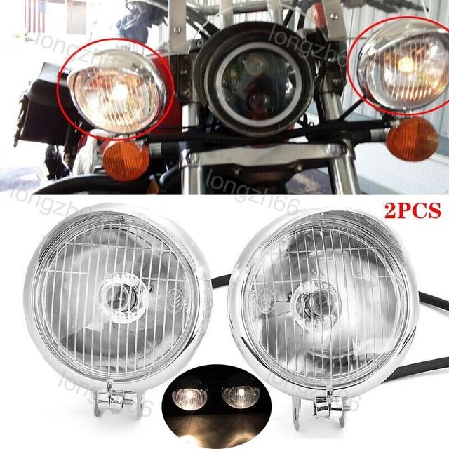  Motorcycle LED Headlight, Dual Color High Brightness High Low  Beam Halo LED Headlight 6.5in Road Star VStar (With Bracket) : Automotive