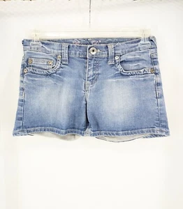 Bisou D'eve Light Wash Embroidered Pockets Blue Jean Shorts EU 28 US Size 7 - Picture 1 of 13
