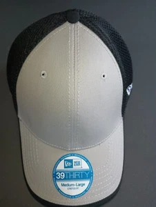New Era 39THIRTY Mesh Back Flex Stretch Hat Blank Cap Black/Gray - Picture 1 of 5