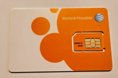 AT&T STANDARD MINI SIM Card 2FF • GSM 4G LTE SKU 40952 - Image 1 of 2