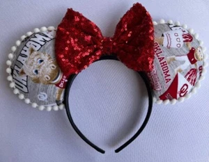 HANDMADE Mouse Ears/College/University Of Oklahoma/Boomer Sooner/Mascot - Picture 1 of 3