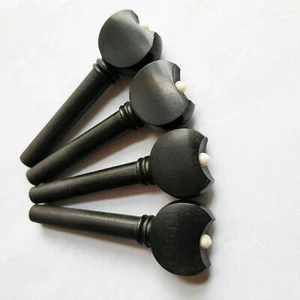 Pioli in ebano violino stile barocco 4/4 peg adatti dimensioni complete inserto osso decorazione - Foto 1 di 3
