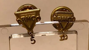 Middletown, Ohio - Armco 10 year & 5 Year Service Pin 10k gold - Imagen 1 de 10