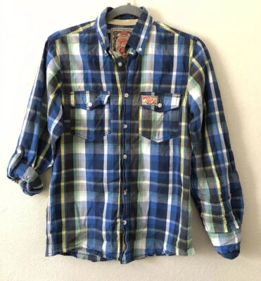 Tokyo Laundry Vintage Apparel Blue Plaid Button Down Shirt Size Small - Image 1 of 4