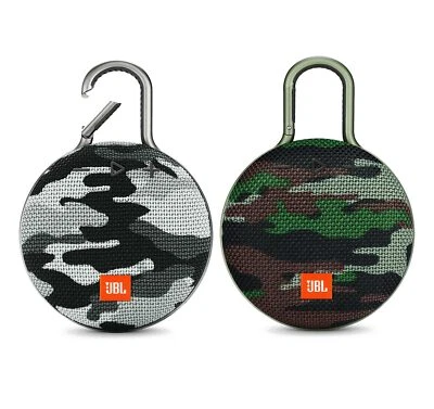 Kit de Par de Altavoces Bluetooth Portátil Camuflaje y Camuflaje Negro JBL Clip 3 Foto 1 de 4