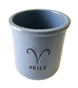 Limited Edition La Fermiere ARIES Zodiac Periwinkle Blue Terra Cotta Pot - Picture 1 of 4