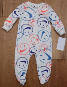 Nike Baby Boy Coverall ~ Cream, Neon Orange & Blue ~ - Picture 1 of 3