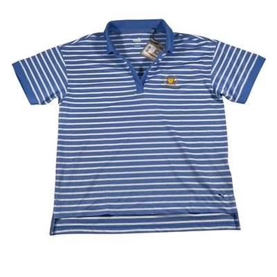 Polo Puma Golf Presidents Cup Mujer S Rayas Nuevo con Etiquetas Azul Blanco Logo  Foto 1 de 4