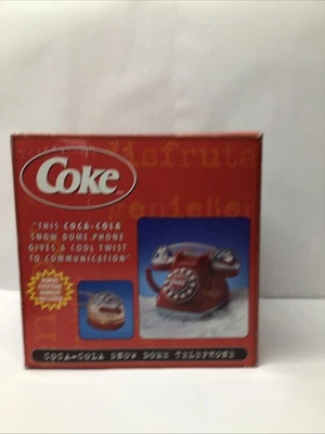 Vintage COCA COLA Snow Dome Globe Touch Tone Phone - Image 1 of 4
