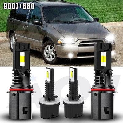 For Nissan Quest 2000-2002 2-Sides LED Headlights + Fog Lights Kit 6000K White - Image 1 of 4